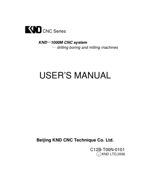KND K1000M Users Manual CNC Milling