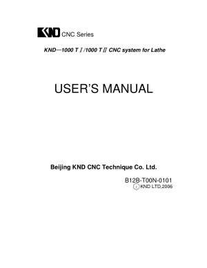 KND-K1000T User Manual CNC Lathe