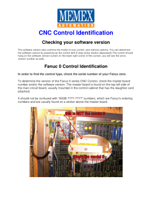 CNC Control Identification Fanuc Yasnac