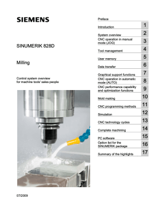 Sinumerik 828D Milling Overview Manual