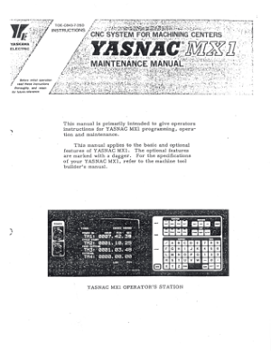 Yasnac MX1 Maintenance Manual
