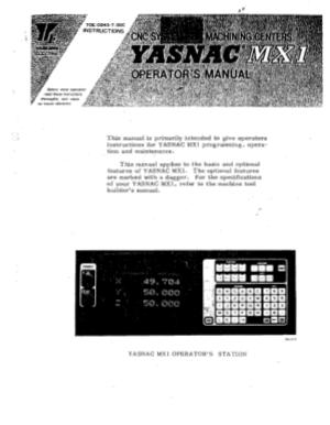 Yasnac MX1 Operator Manual