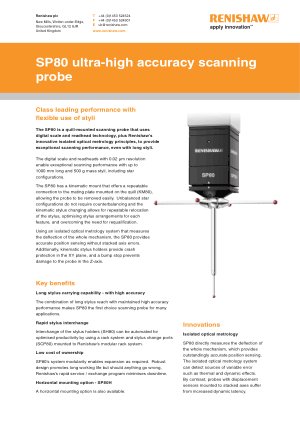 Renishaw SP80 ultra-high accuracy scanning probe