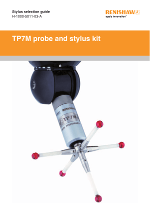 Renishaw TP7M probe and stylus kit Stylus selection guide