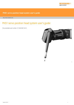 Renishaw PHS1 servo position head system users guide