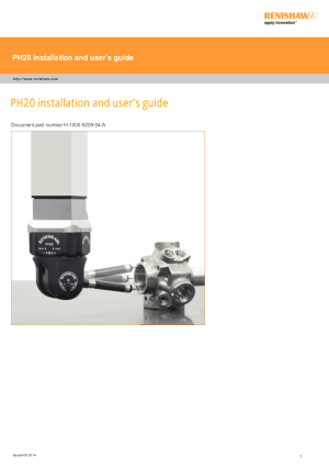 Renishaw PH20 installation and users guide