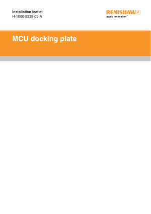 Renishaw MCU docking plate Installation leaflet