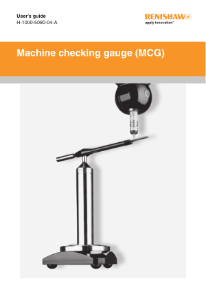 Renishaw Machine checking gauge (MCG) User’s guide