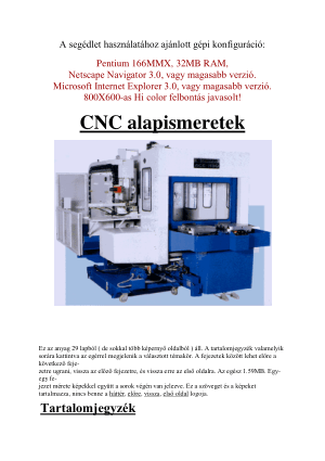 CNC alapismeretek