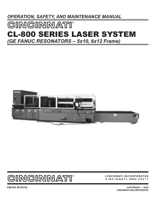 Cincinnati CL-800 Operation Maintenance Manual