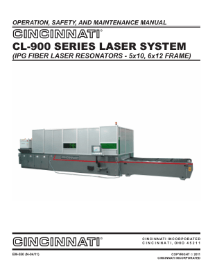Cincinnati CL-900 Laser Operation Maintenance Manual