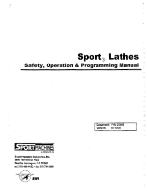 Sport Lathes Programming Manual