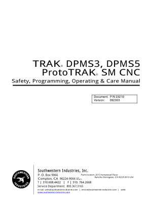 TRAK DPMS3, DPMS5 Programming Manual
