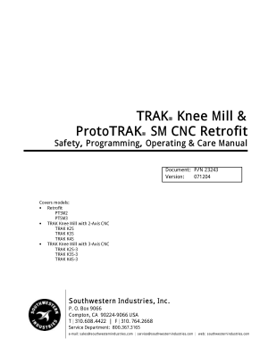 ProtoTRAK SM CNC Retrofit Programming Manual