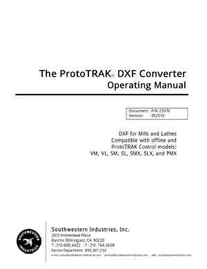 ProtoTRAK DXF Converter Operating Manual