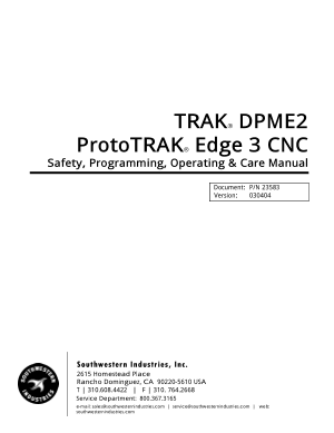 ProtoTRAK Edge 3 CNC Programming Manual