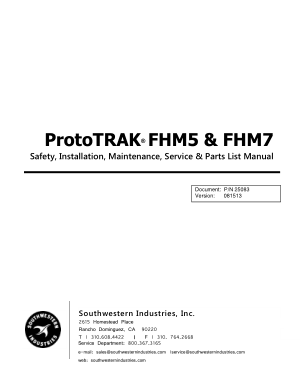 ProtoTRAK FHM5 & FHM7 Maintenance Manual