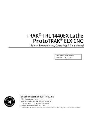 ProtoTRAK ELX CNC Programming Manual