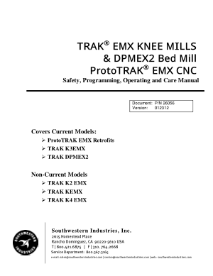 TRAK EMX KNEE MILLS Programming Manual