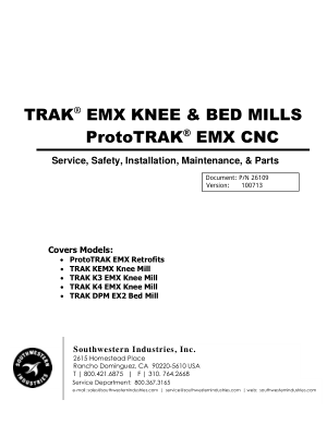 TRAK EMX KNEE ProtoTRAK EMX CNC Service Manual