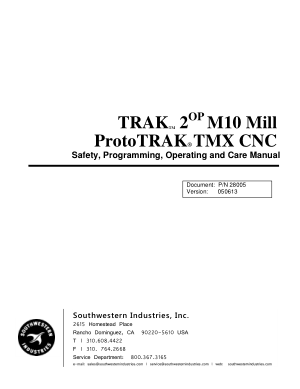 TRAK M10 Mill Programming Manual