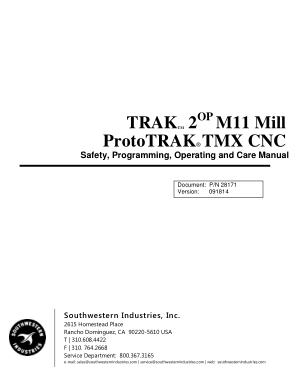 ProtoTRAK TMX CNC Programming Manual