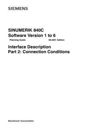 Sinumerik 840C Connection Conditions Guide