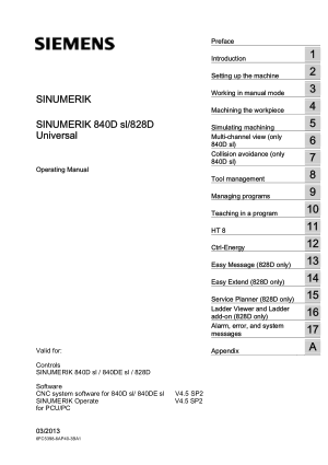 Sinumerik 840D sl 828D Universal Operating Manual