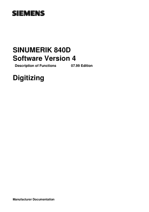 Sinumerik 840D Digitizing Manual