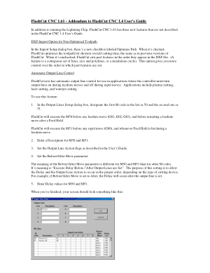 FlashCut CNC Addendum to User Guide