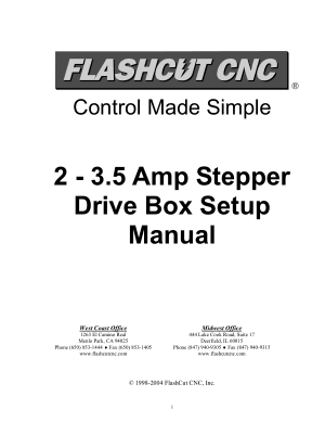 FlashCut CNC Stepper Drive Box Setup Manual