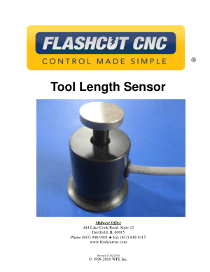 FlashCut CNC Tool Length Sensor Manual