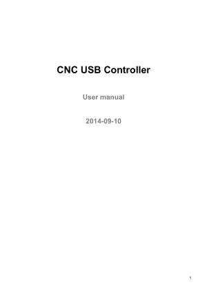 CNC USB Controller User manual
