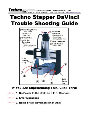Techno Stepper DaVinci Trouble Shooting Guide