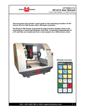 Techno CNC Systems BT1212 User Manual