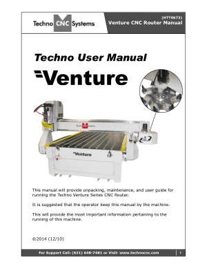 Techno Venture CNC Router User Manual