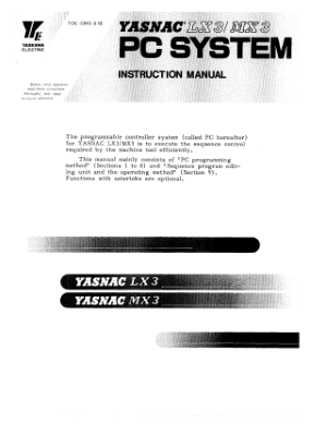 Yasnac LX3/MX3 PC System Instruction Manual