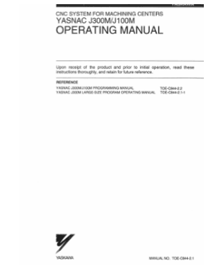 Yasnac J300M/J100M Operating Manual