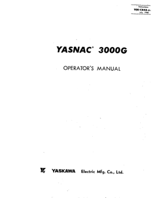 Yasnac 3000G Operators Manual