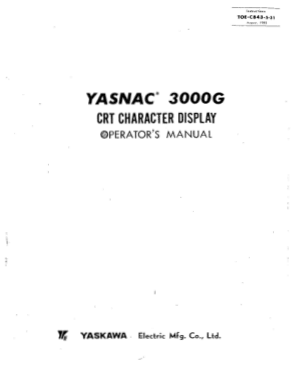 Yasnac 3000G CRT Display Operators Manual