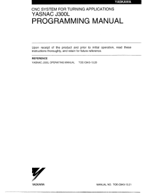 Yasnac J300L Programming Manual
