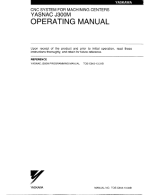 Yasnac J300M Operating Manual