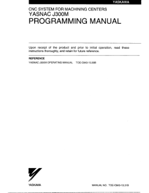 Yasnac J300M Programming Manual