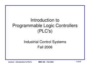 PLC Programmable Logic Controller Introduction