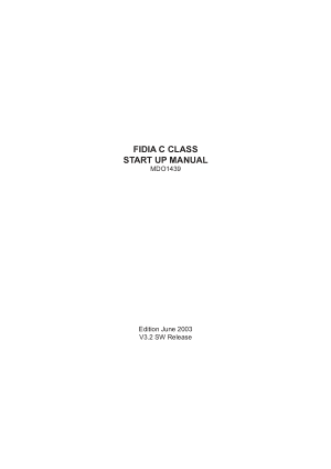 FIDIA C Class Start Up Manual
