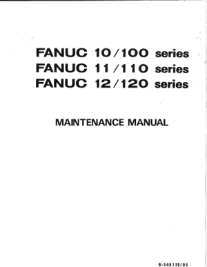 Fanuc 10/11 /12 Maintenance Manual