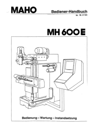 MAHO MH600E Bediener-Handbuch