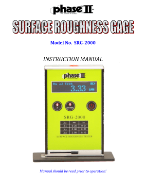 Surface Roughness Gauge SRG-2000 Manual