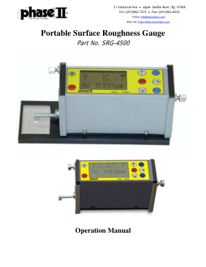 Portable Surface Roughness Gauge SRG-4500 Manual