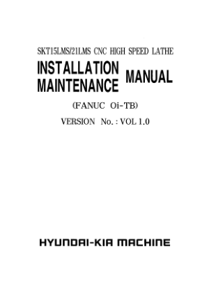 Hyundai Wia SKT15LMS Maintenance Installation Manual